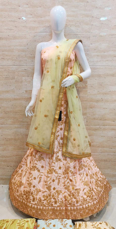 peach-lehnga